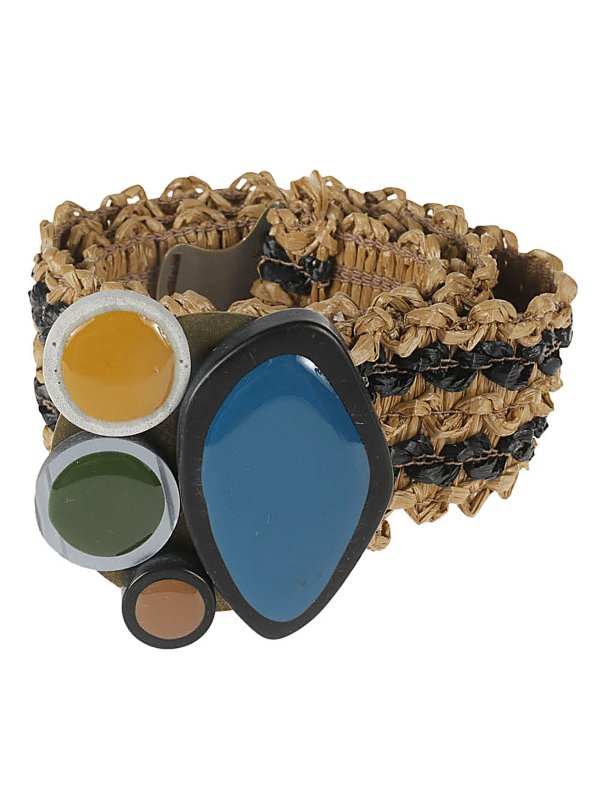 EXQUISITE J: belts online - Striped raffia belt