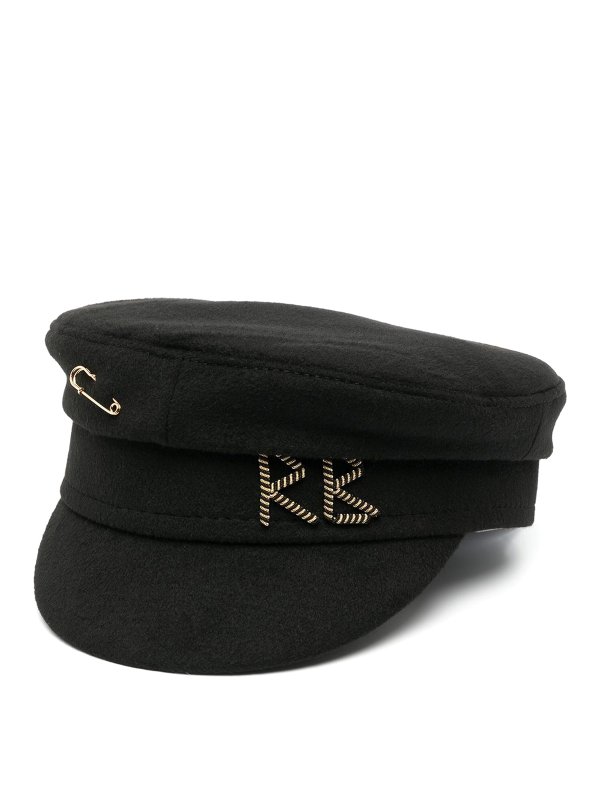 RUSLAN BAGINSKIY: hats & caps - Baker boy wool cap