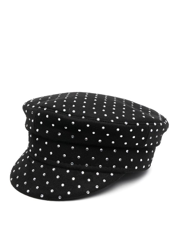 RUSLAN BAGINSKIY: hats & caps - Baker boy polka dot cap