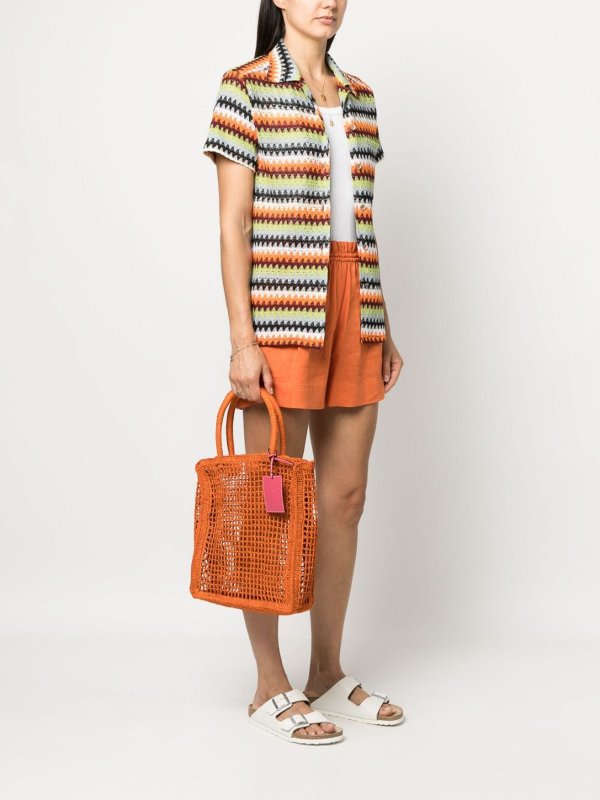 MANEBI: totes bags online - Net raffia handbag