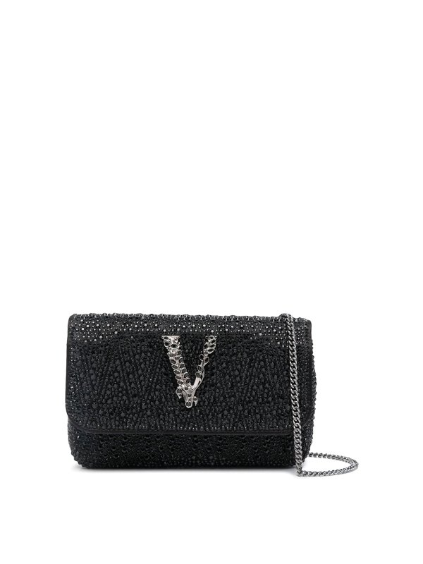 VERSACE: cross body bags - Virtus satin mini bag