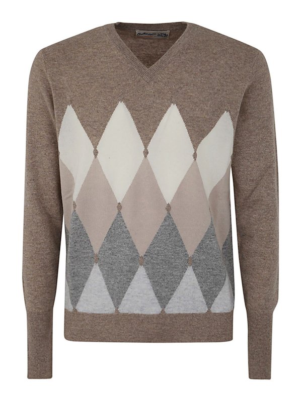 BALLANTYNE: maglia collo a v - V neck pullover