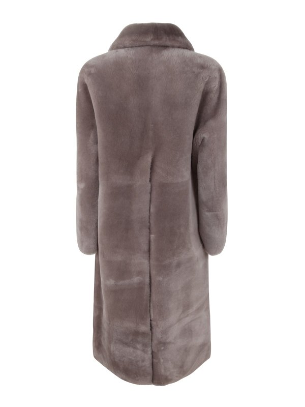 Blancha Reversible Shearling Coat in Brown