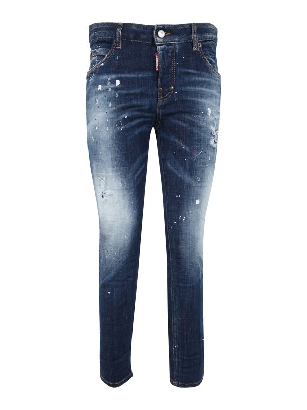 DSQUARED2: Jeans à jambe droite - Jean Droit - Bleu