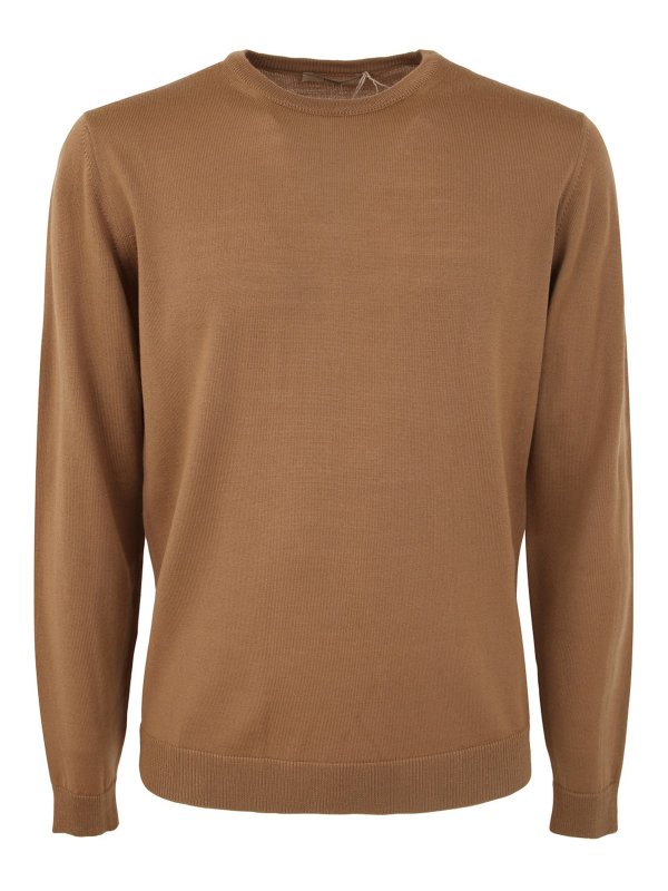NUUR: Strickpullover mit Rundhalsausschnitt - Rundhalspullover - Braun