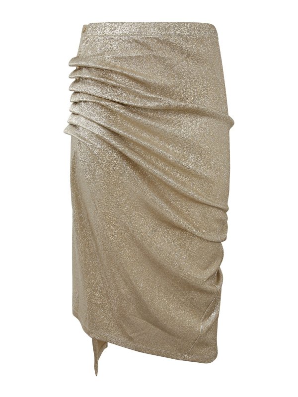 PACO RABANNE: ニーレングススカート＆ミディ丈 - 膝丈/ミディスカート - メタル