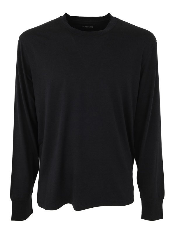 TOM FORD: Strickpullover mit Rundhalsausschnitt - Rundhalspullover - Schwarz