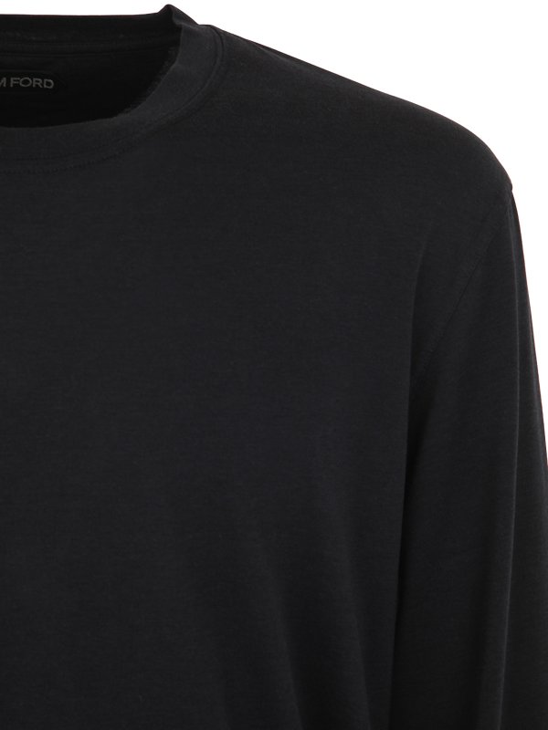 The Best Shops TOM FORD: Strickpullover mit Rundhalsausschnitt - Rundhalspullover - Schwarz