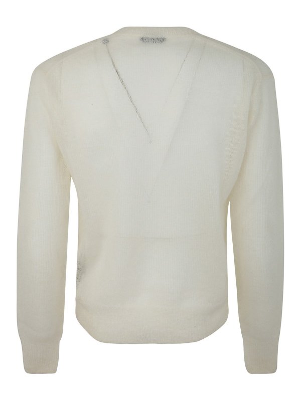 TOM FORD: Strickpullover mit V-Ausschnitt online - V-Pullover - Weiß