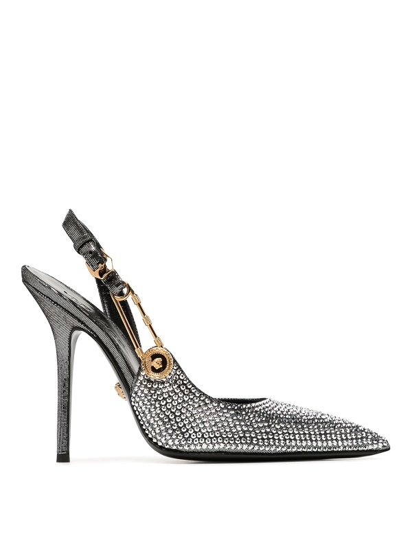 VERSACE: court shoes - Sling back calf leather