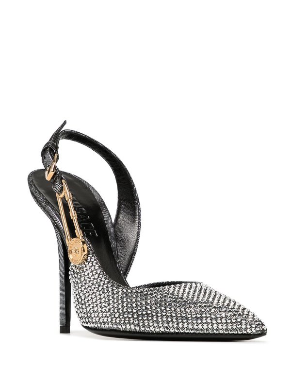 Sling back calf leather shop online: VERSACE