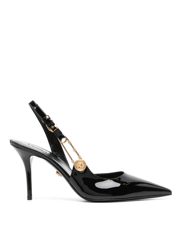 VERSACE: court shoes - Sling back calf leather