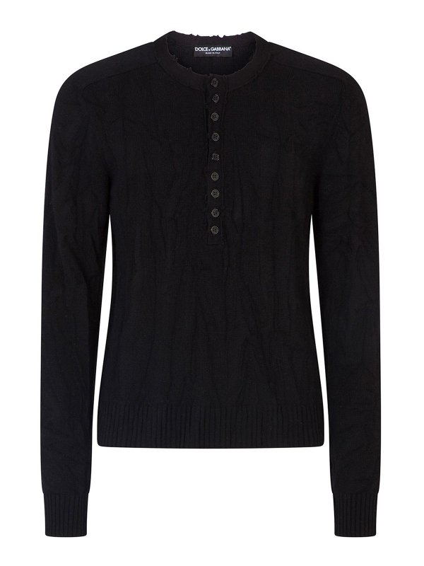 DOLCE & GABBANA: Pull col rond - Pull Col Rond - Noir