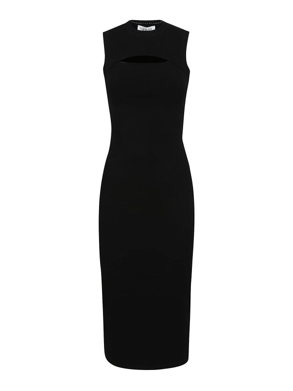 VICTORIA BECKHAM: ニーレングスドレス - 膝丈ドレス - 黒