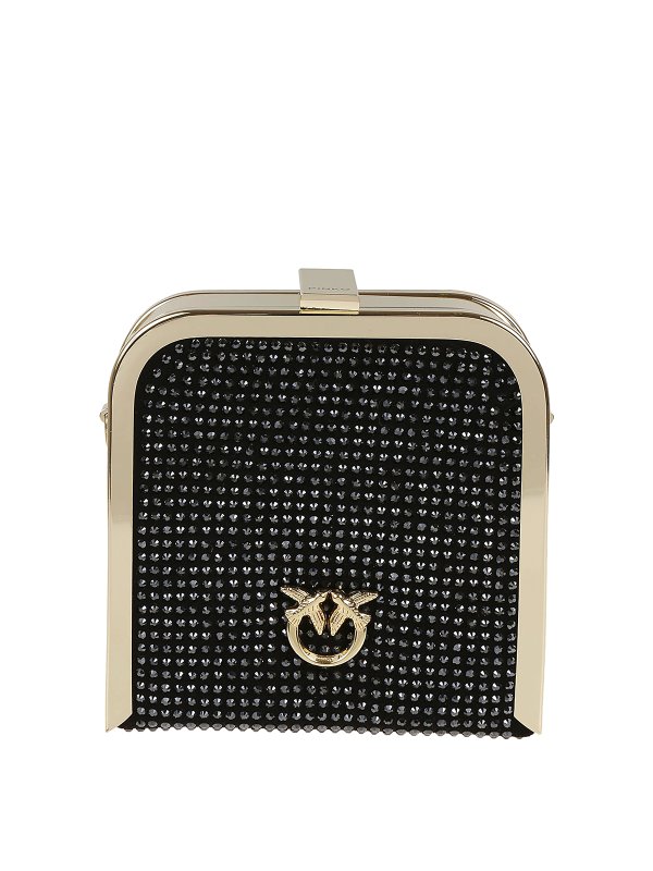 Pinko: clutches - Box clutch satin + strass