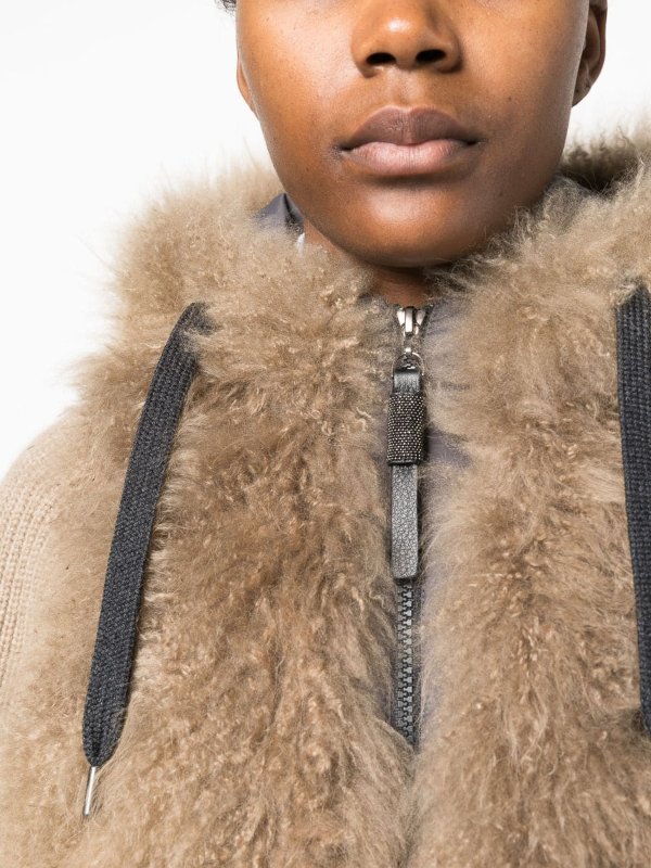 Full-zip fur jacket shop online: BRUNELLO CUCINELLI