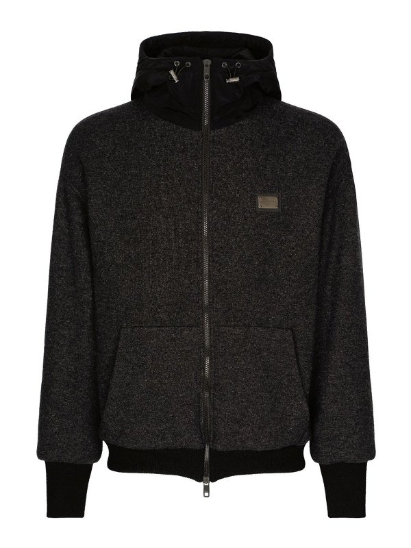 DOLCE & GABBANA: casual jackets - Jacket with hood and tag