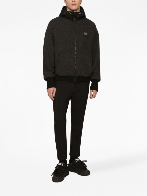 DOLCE & GABBANA: casual jackets online - Jacket with hood and tag