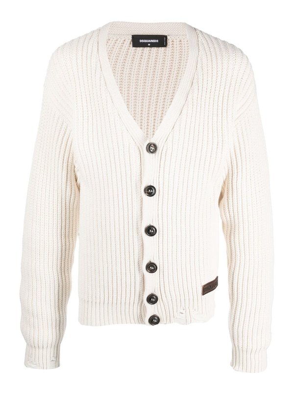 DSQUARED2: Cárdigans - Cárdigan - Blanco