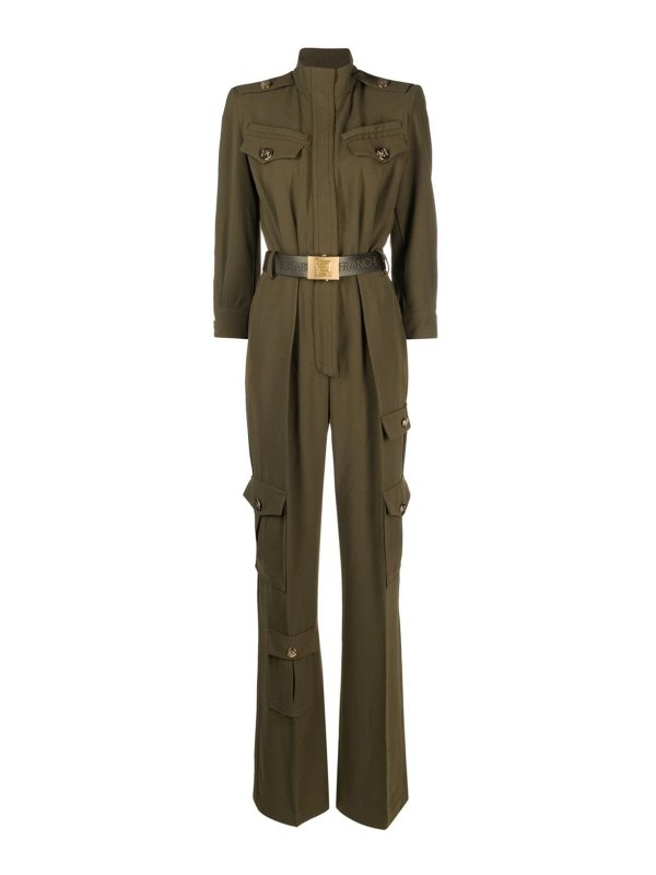 ELISABETTA FRANCHI: Jumpsuits - Jumpsuit - Dunkelgrün