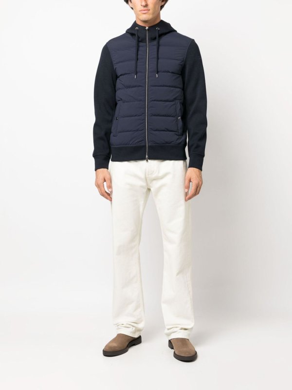 HERNO: casual jackets online - Bimaterial bomber jacket