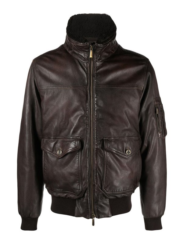 MOORER: casual jackets - `folco` leather jacket