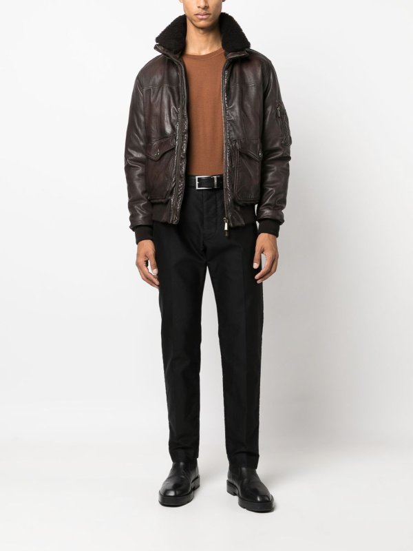 MOORER: casual jackets online - `folco` leather jacket