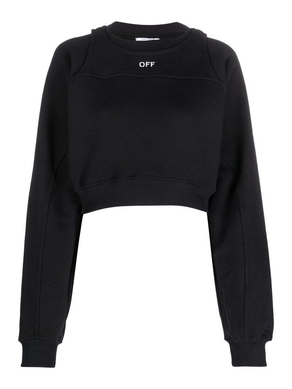 OFF-WHITE: Felpe e maglie - Felpa girocollo corta `off stamp`
