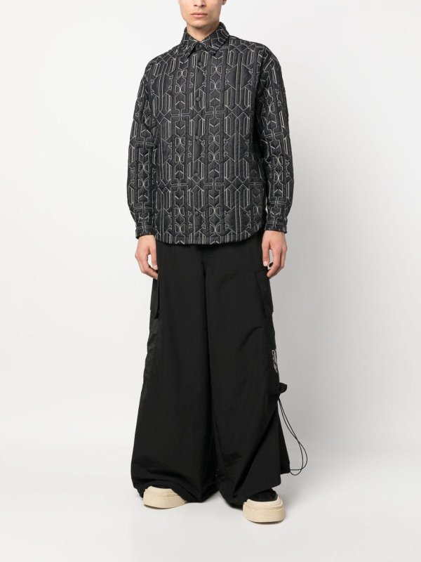 Palm Angels: pantaloni shorts online - Pantaloni paracadute `pa monogram`