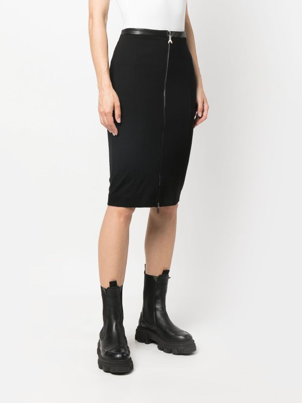膝丈/ミディスカート - 黒 shop online: PATRIZIA PEPE
