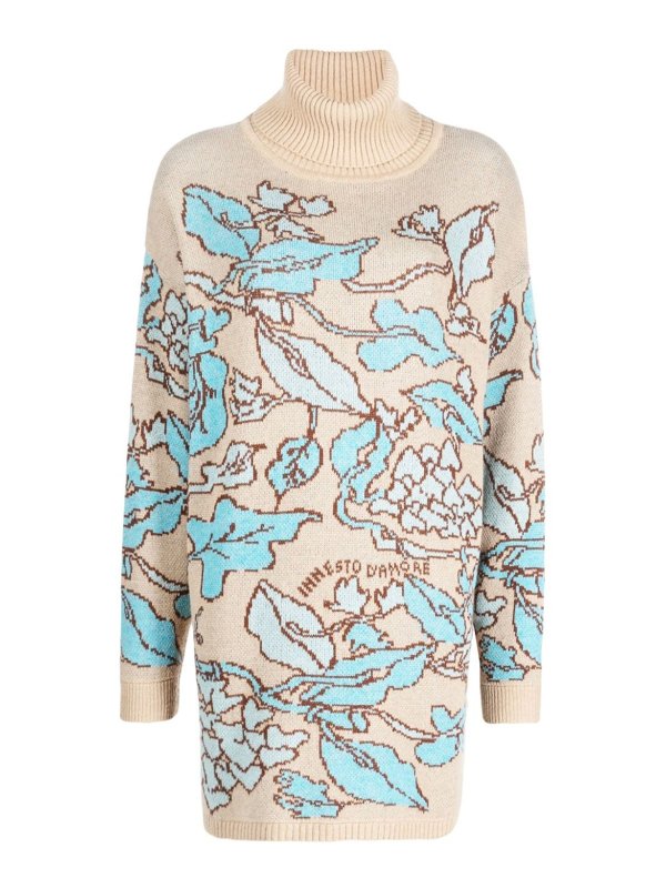 TWINSET: crew necks - Maxi jacquard knitted sweater