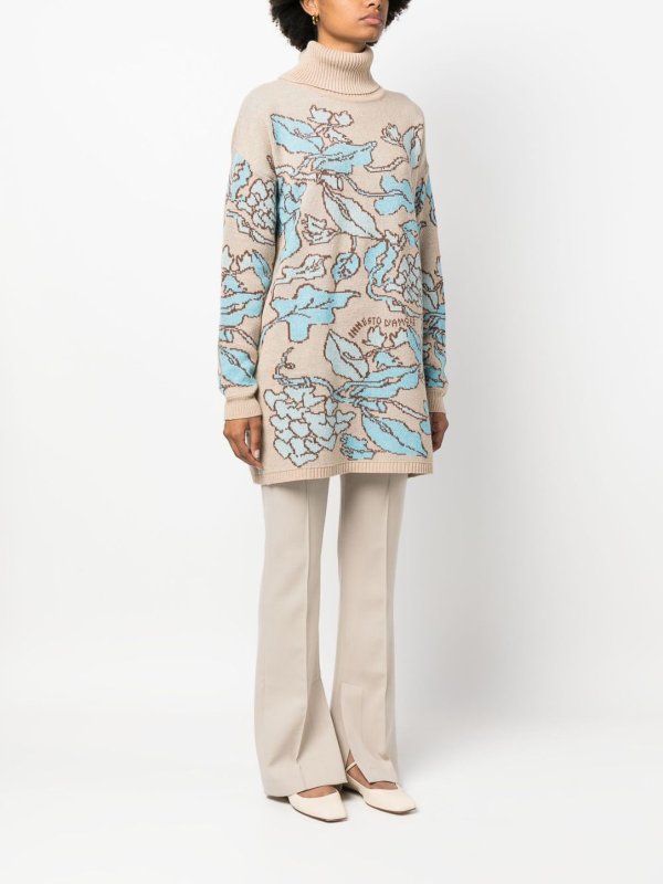 TWINSET buy online Maxi jacquard knitted sweater