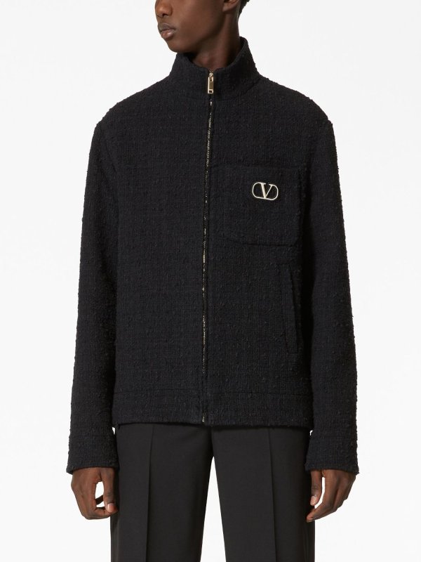 `tweed` padded jacket shop online: VALENTINO