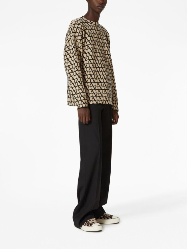 VALENTINO: Strickpullover mit Rundhalsausschnitt online - Rundhalspullover - Beige