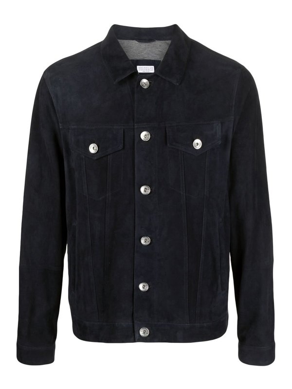 BRUNELLO CUCINELLI: casual jackets - Suede four-pocket jacket
