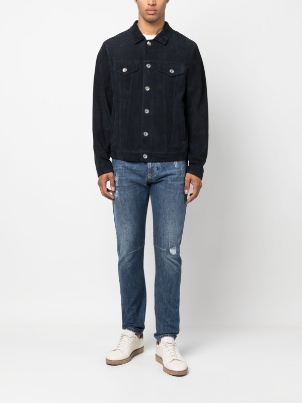 BRUNELLO CUCINELLI: casual jackets online - Suede four-pocket jacket