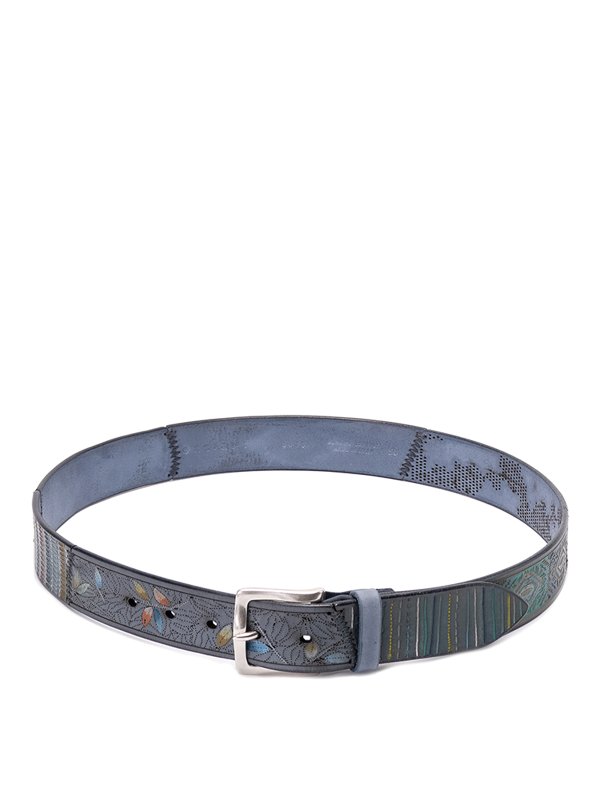 ORCIANI: belts - `patch stain` leather belt