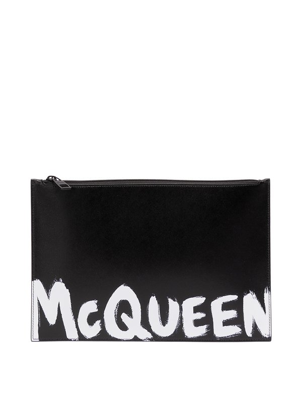 ALEXANDER MCQUEEN: custodie e cover - Pochette piatta con zip `mcqueen graffiti`