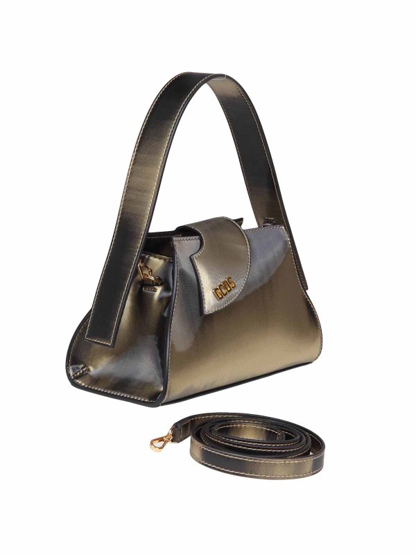 GCDS: cross body bags online - Gcds comma small holographic black bag