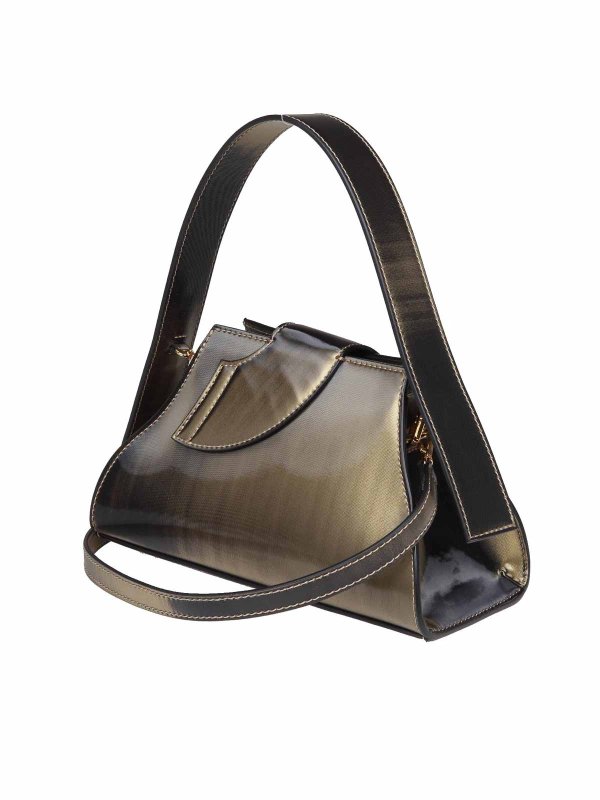 The Best Shops GCDS: cross body bags - Gcds comma small holographic black bag