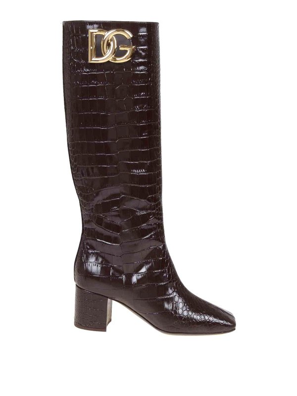 DOLCE & GABBANA: boots - Dolce & gabbana crocodile print leather boot
