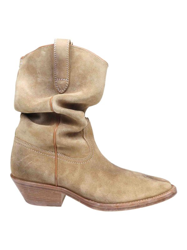 Maison Margiela: boots - Maison margiela texan tabi boot in suede