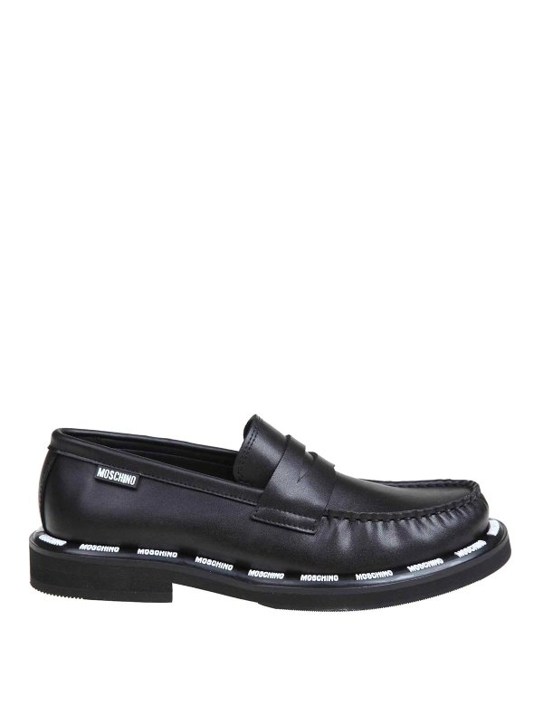 MOSCHINO: Mocassins & Chaussures bateau - Mocassins - Noir