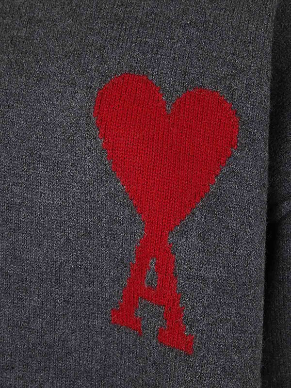 The Best Shops AMI PARIS: Suéteres con cuello pico - Suéter Cuello Redondo - Gris