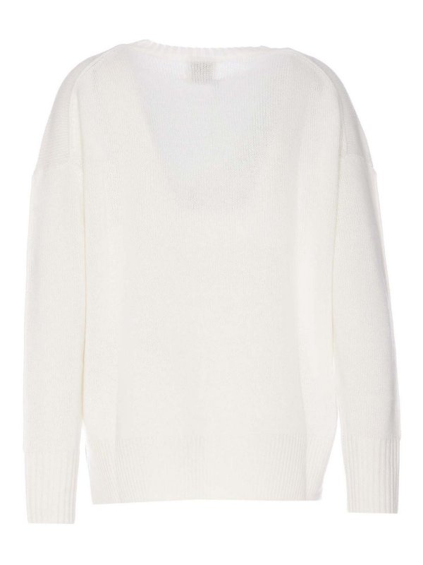 ALLUDE: クルーネック online - クルーネック - 白