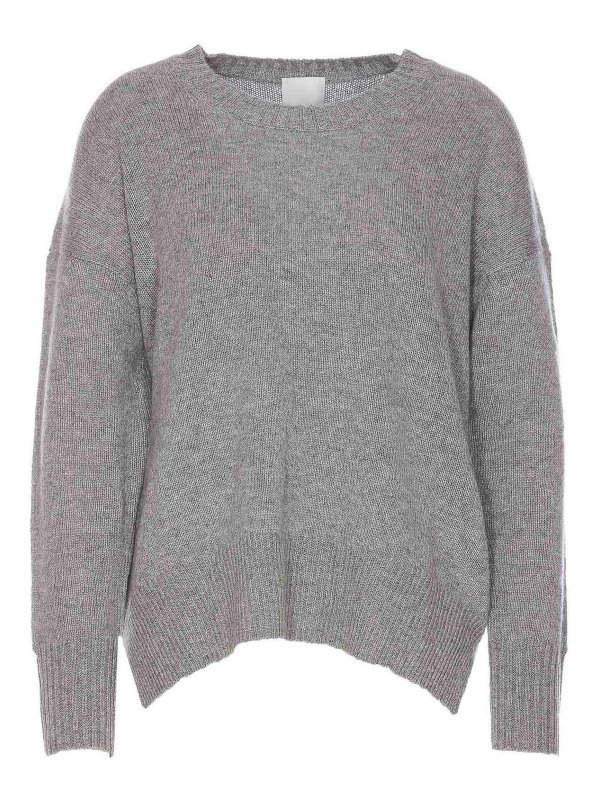 ALLUDE: クルーネック - クルーネック - グレー