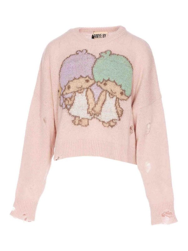 ANIYE BY: crew necks - Crop little twins sweater