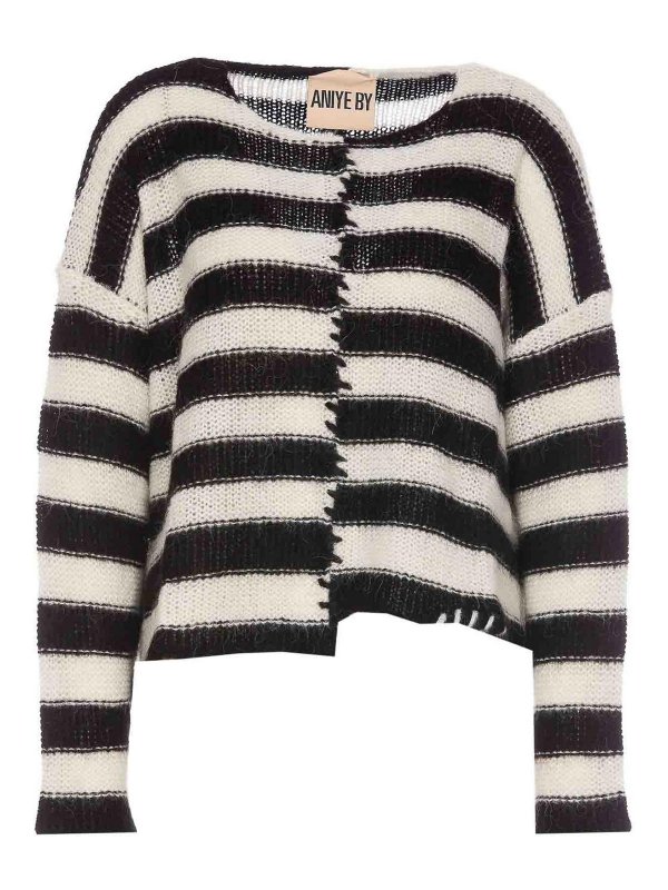 ANIYE BY: crew necks - Aniye By Nirvana Cropped Sweater Stripes