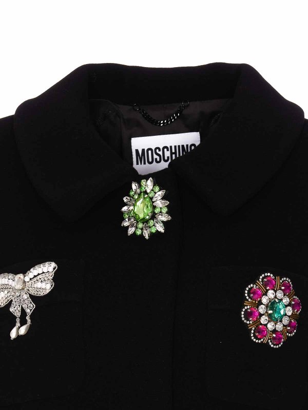 ショートコート - 黒 shop online: MOSCHINO