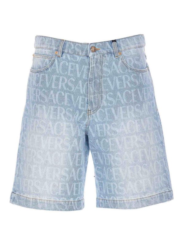 VERSACE: Trousers Shorts - Versace allover Bermuda shorts
